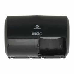 New ⌛ Georgia-Pacific Compact® 2-roll Side-by-Side Bath Tissue Dispenser in Black and Translucent Grey 🔥